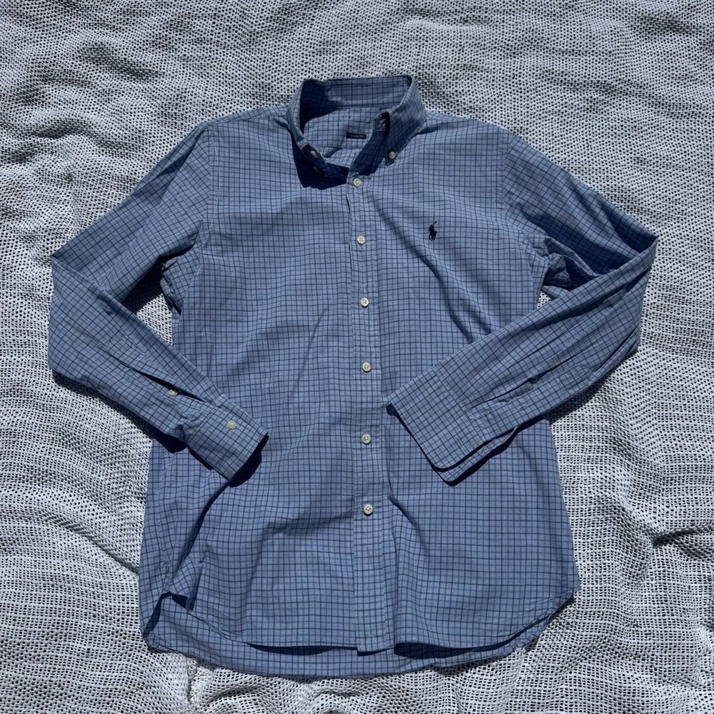 Polo by Ralph Lauren Navy Checkered Casual Shirt